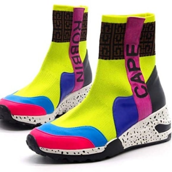 Cape Robbin Puzzle Women's High Top Slip On Sneakers - Picture 1 of 3